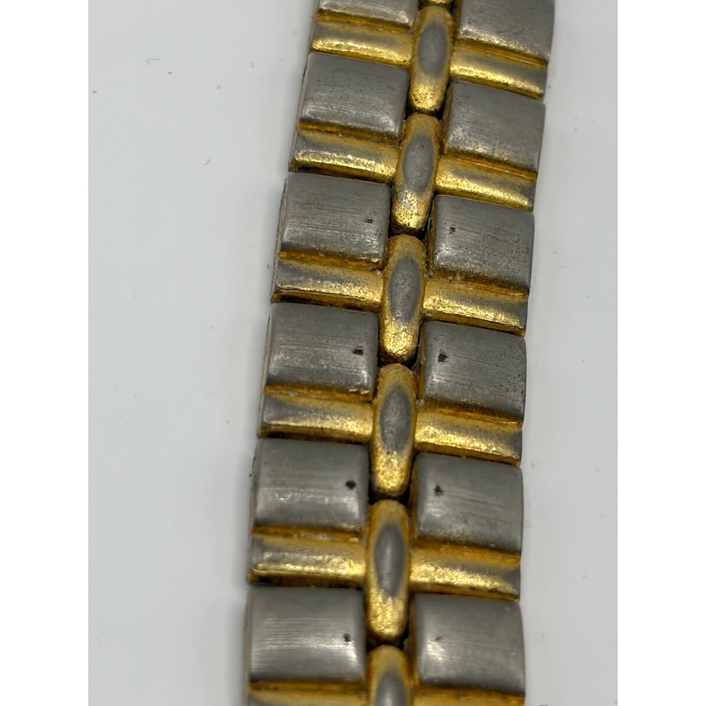 Dufonte Womens Gold Tone Silver Tone Crystal Bezel Watch Japan Movt - Picture 3 of 7